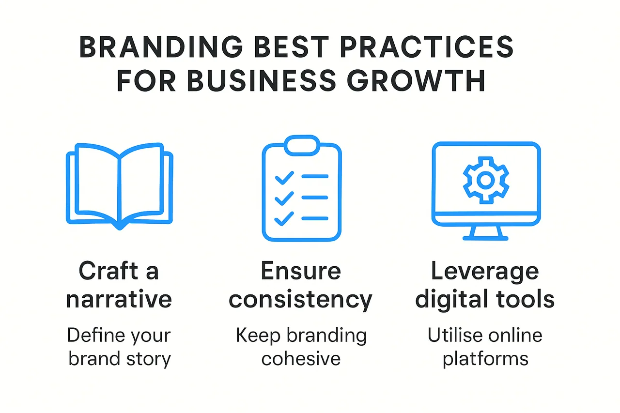 Infographic displaying effective branding best practices for businesses.