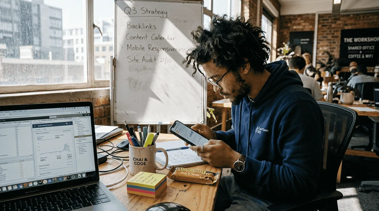 SEO specialist reviews mobile site analytics
