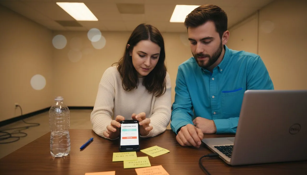 Observing user test for mobile app