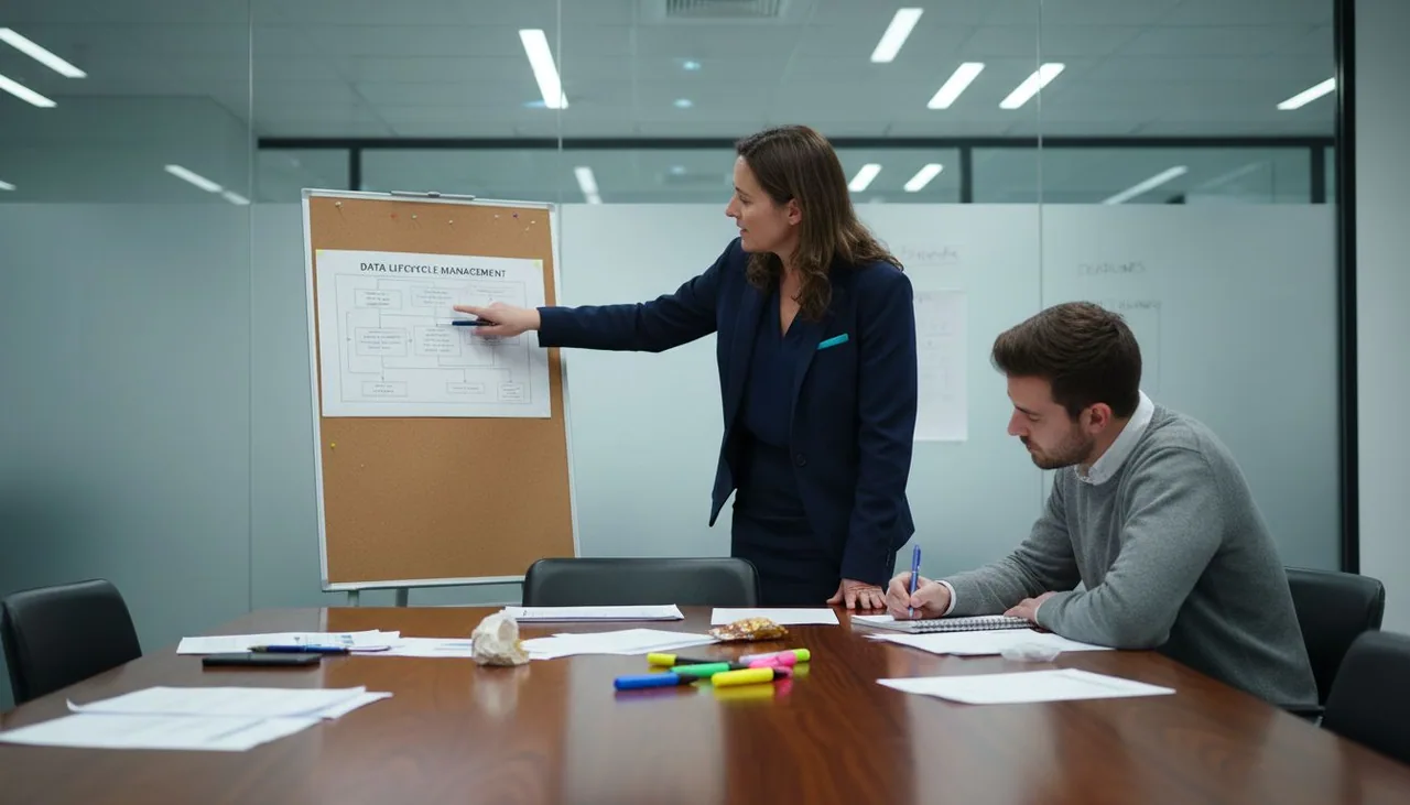 IT team discusses data lifecycle mapping