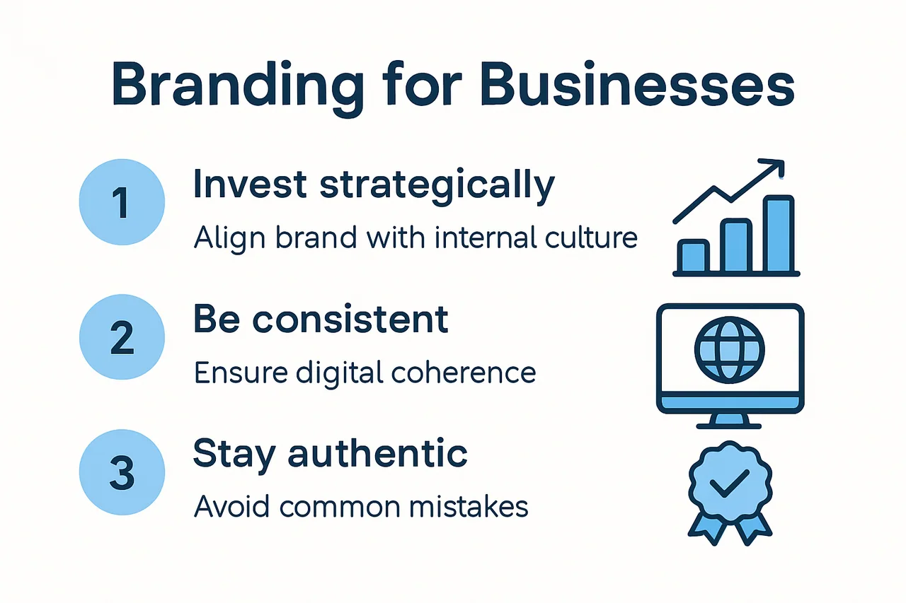 Infographic of essential branding strategies for businesses
