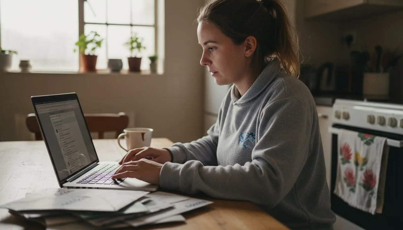 Customer using laptop for secure checkout